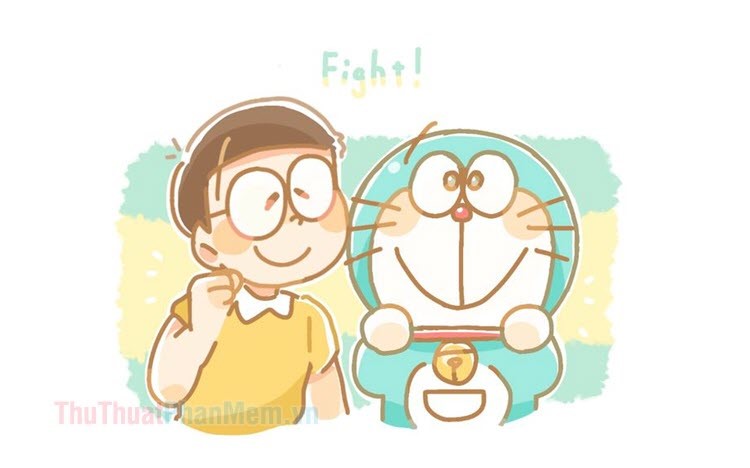 Xem hình ảnh chibi Doraemon xinh xắn để thấy rõ tình cảm và tình bạn vững chắc giữa chú mèo máy Doraemon và Nobita.